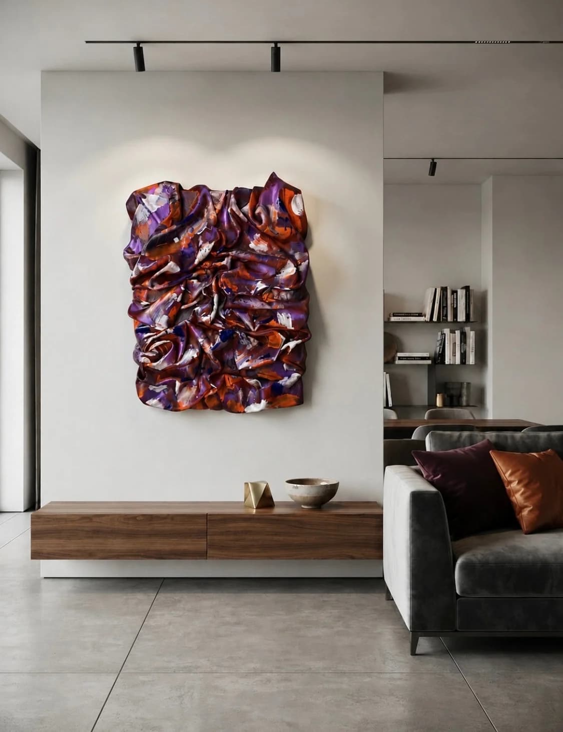 Abstract Flame — acrylic on canvas — 42 × 32 cm, view 4