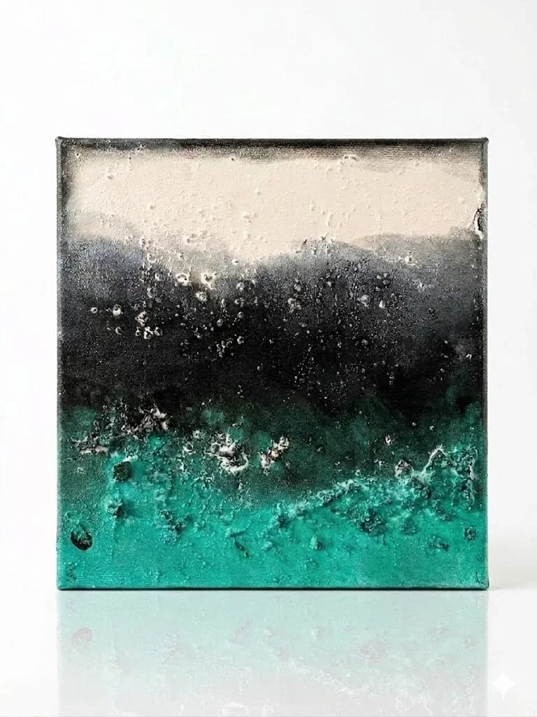 After Party Mood — acrylic on canvas — 20 × 20 cm, original artwork by Victoria Genova