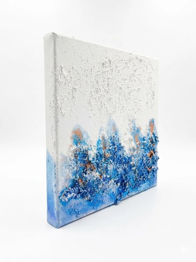 Blue Arctic — acrylic on canvas, crystal — 20 × 20 cm, view 2