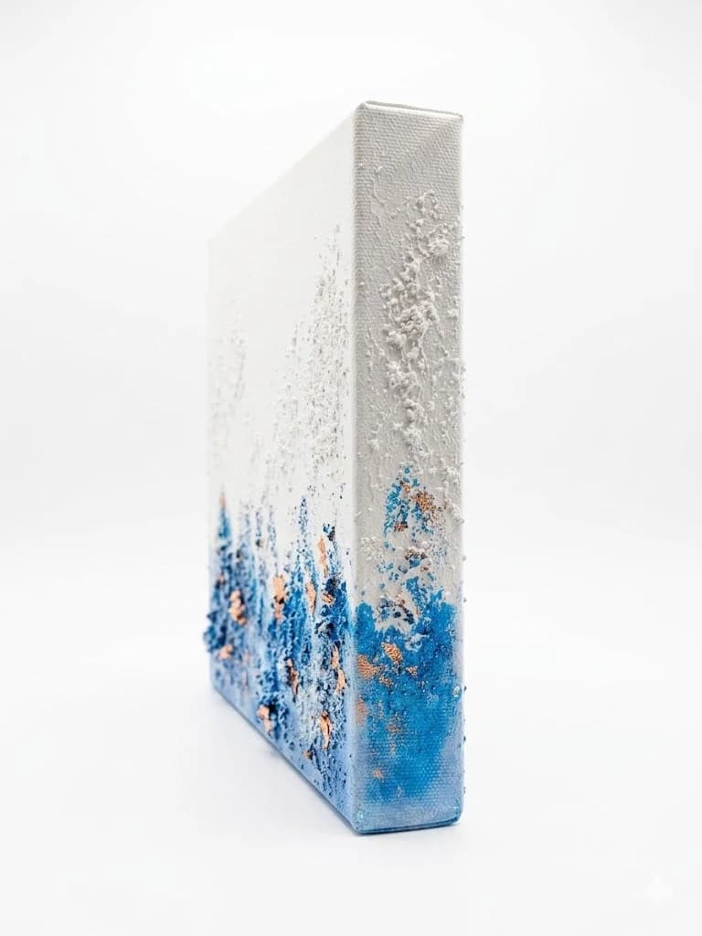 Blue Arctic — acrylic on canvas, crystal — 20 × 20 cm, view 4