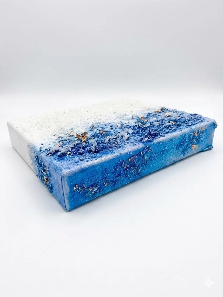 Blue Arctic — acrylic on canvas, crystal — 20 × 20 cm, view 5