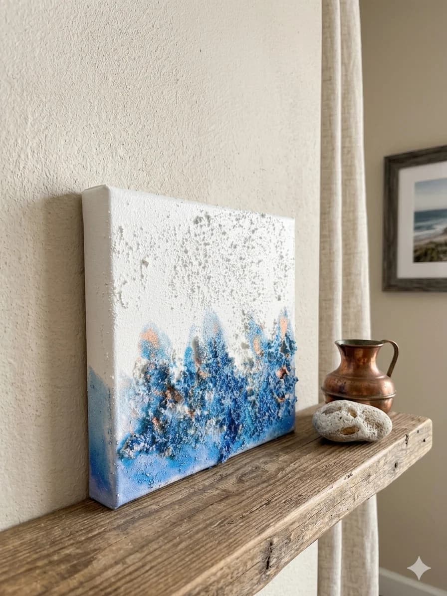 Blue Arctic — acrylic on canvas, crystal — 20 × 20 cm, view 6