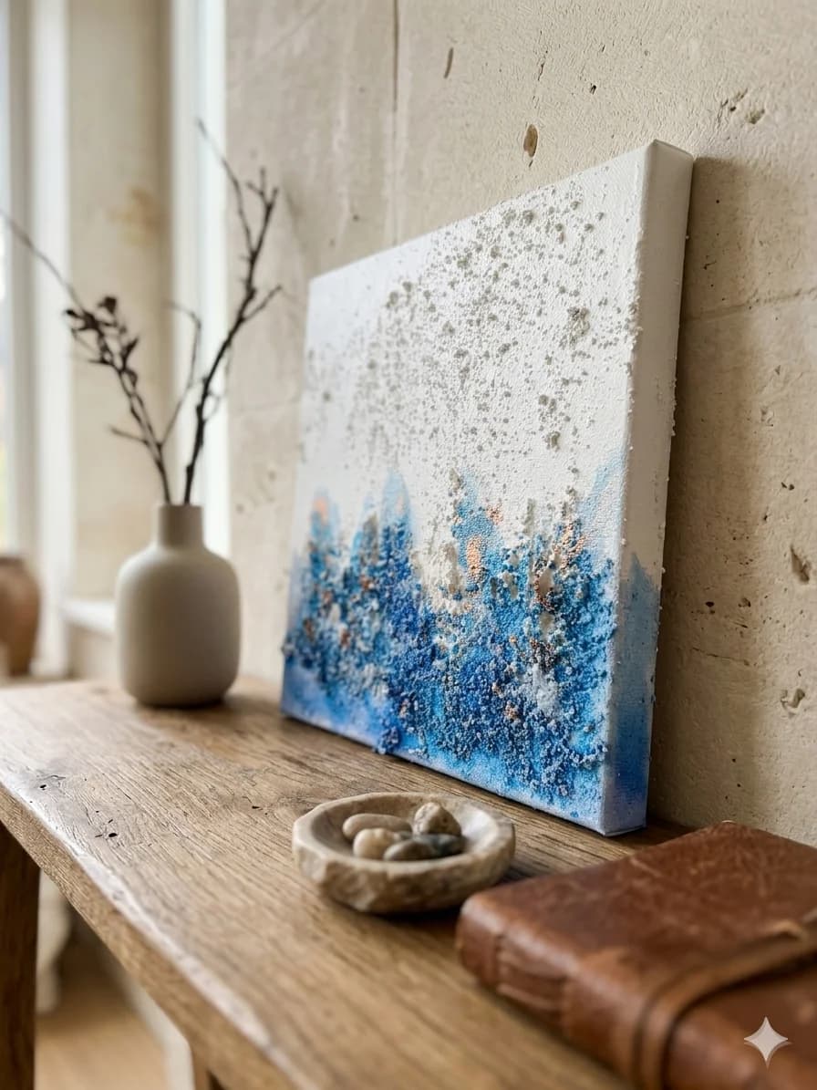 Blue Arctic — acrylic on canvas, crystal — 20 × 20 cm, view 7