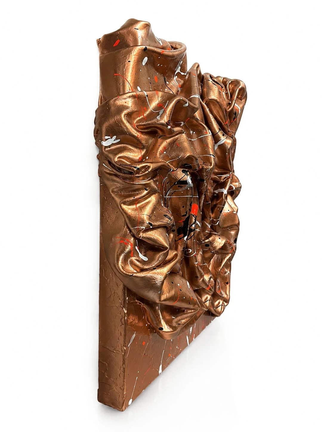 Bronze Flow — acrylic on canvas — 42 × 32 cm, view 2