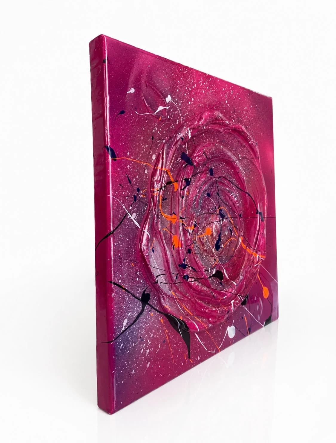 Cosmic Rose — acrylic on canvas, epoxy — 30 × 30 cm, view 2