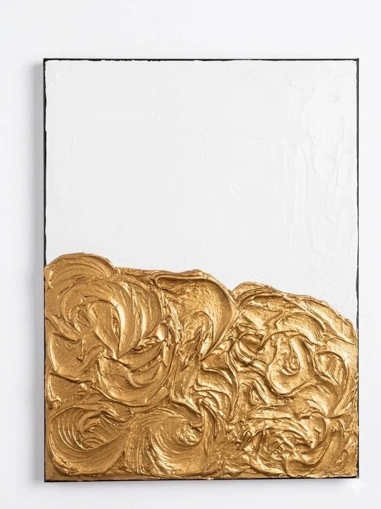 Golden Awakening — acrylic on canvas — 30 × 40 cm, original artwork by Victoria Genova