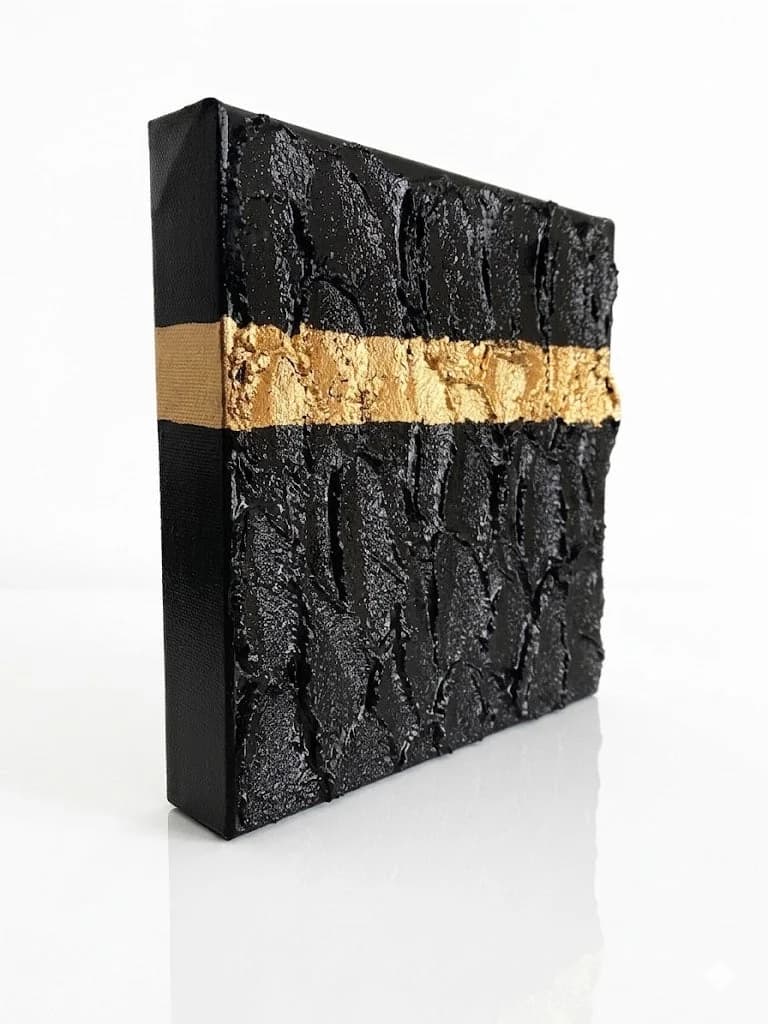 Golden Luxury” 2 — acrylic on canvas — 20 × 20 cm, view 2