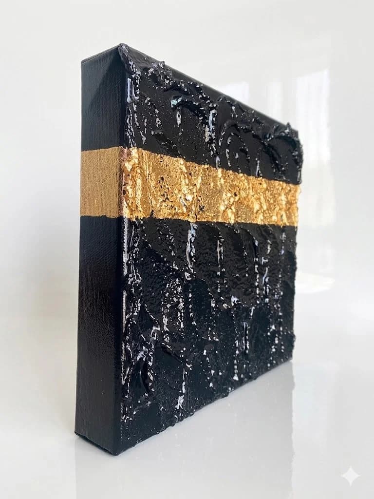 Golden Luxury — acrylic on canvas — 20 × 20 cm, view 2
