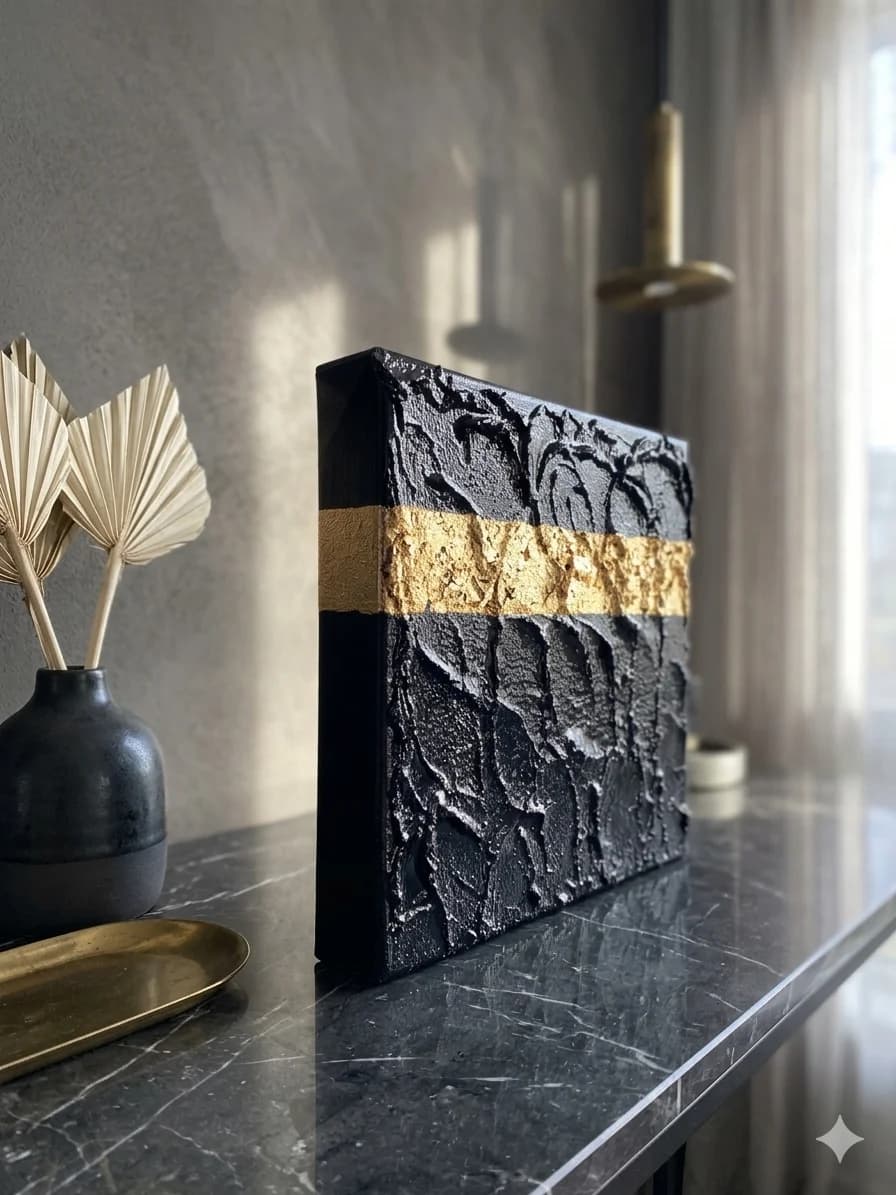 Golden Luxury — acrylic on canvas — 20 × 20 cm, view 3