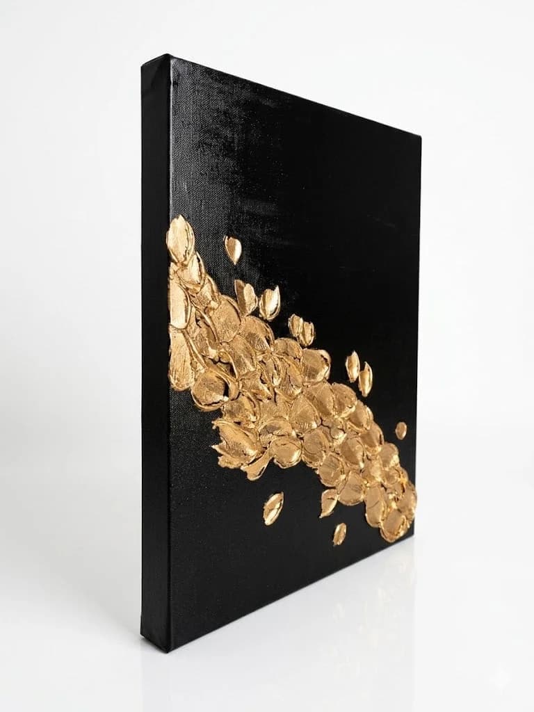 Golden Scatter — acrylic on canvas — 30 × 40 cm, view 2