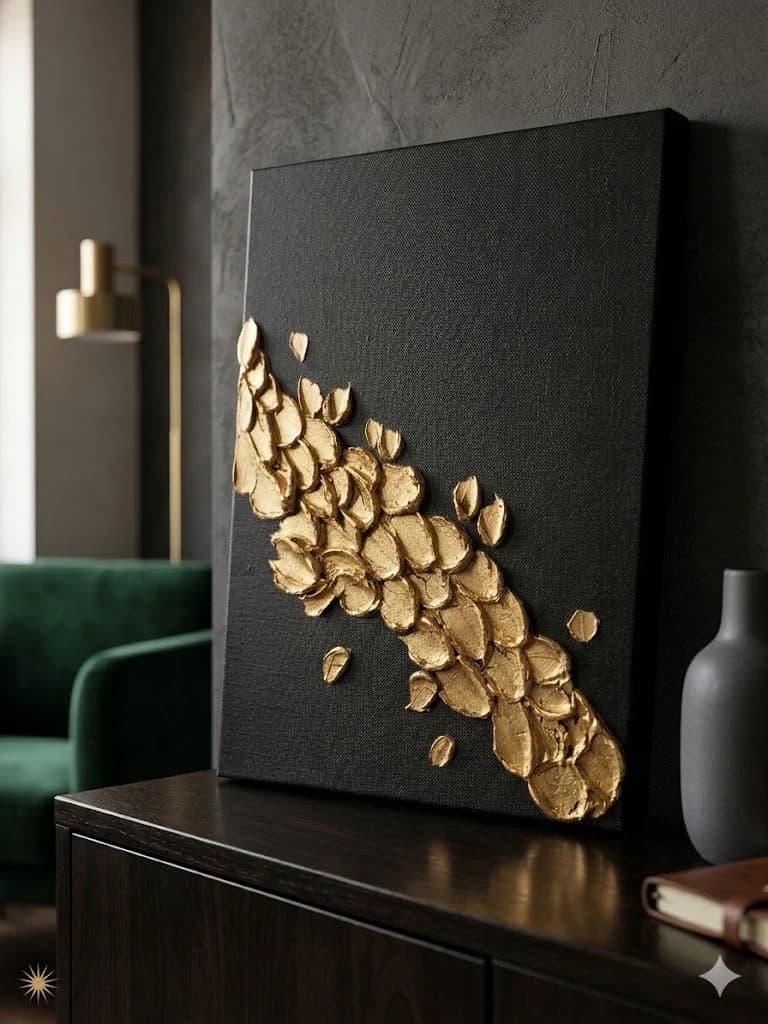 Golden Scatter — acrylic on canvas — 30 × 40 cm, view 4