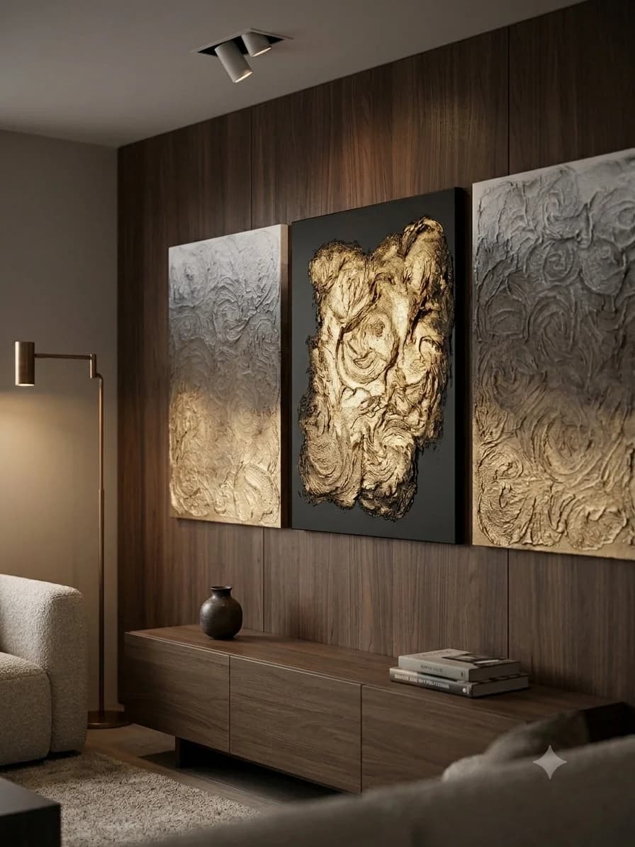 Golden Signature — acrylic on canvas, paper — 30 × 40 cm, view 2