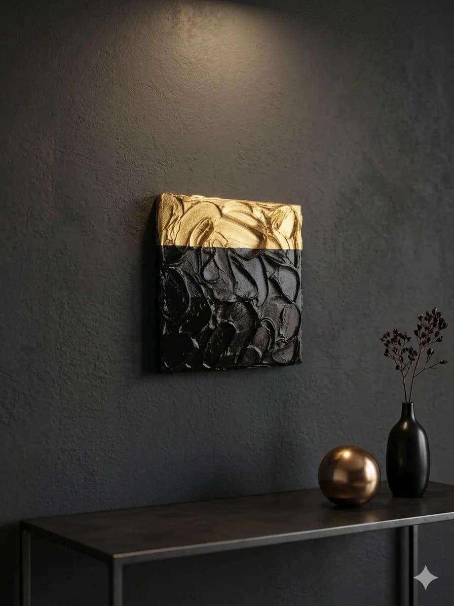 Golden Thoughts — acrylic on canvas — 20 × 20 cm, view 4