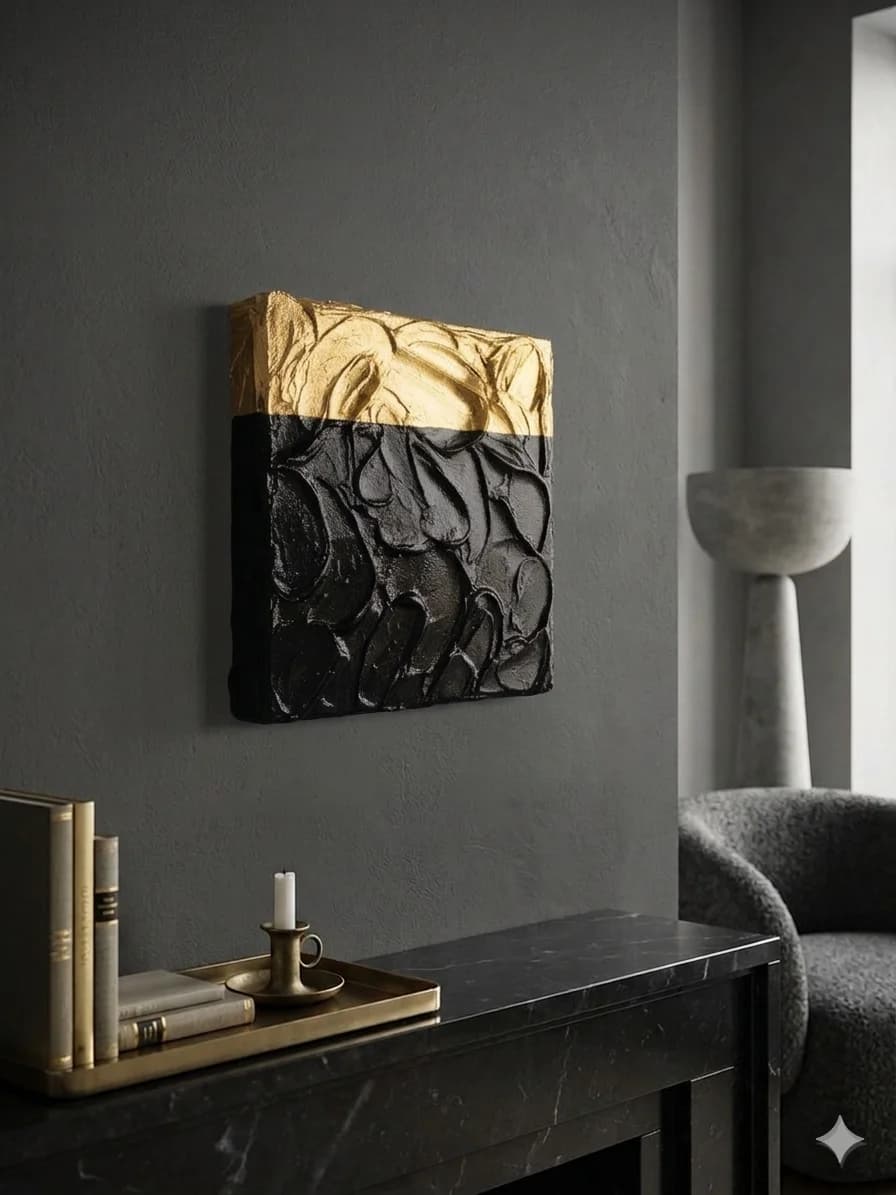 Golden Thoughts — acrylic on canvas — 20 × 20 cm, view 5