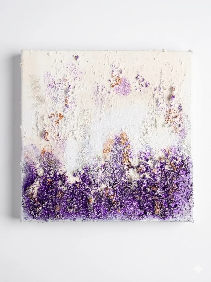 Lavenders — acrylic on canvas — 20 × 20 cm, original artwork by Victoria Genova