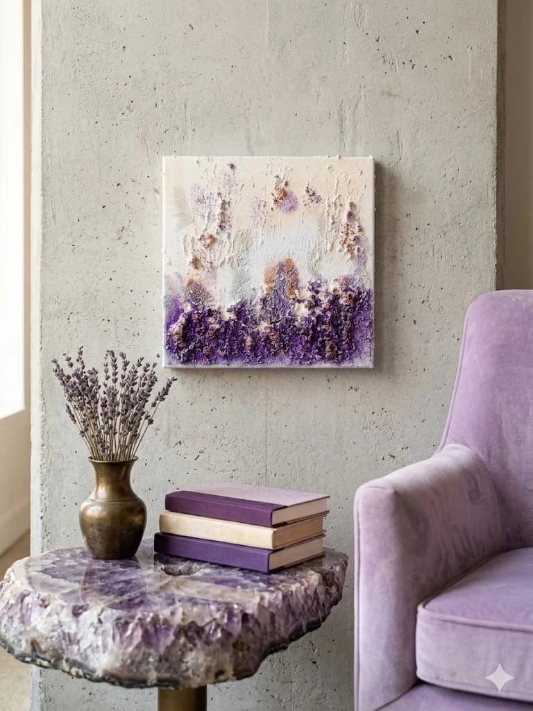 Lavenders — acrylic on canvas — 20 × 20 cm, view 7
