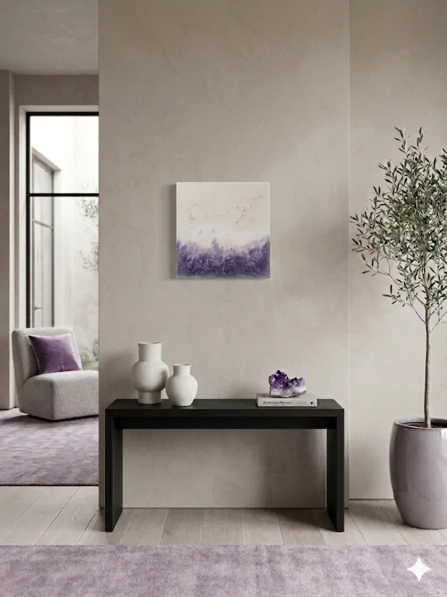 Purple Intertwinings — acrylic on canvas — 20 × 20 cm, view 5
