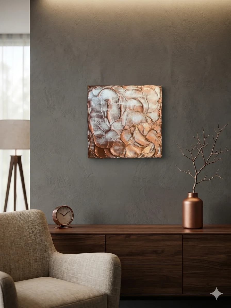 Lumina Relief — acrylic on canvas — 20 × 20 cm, view 5