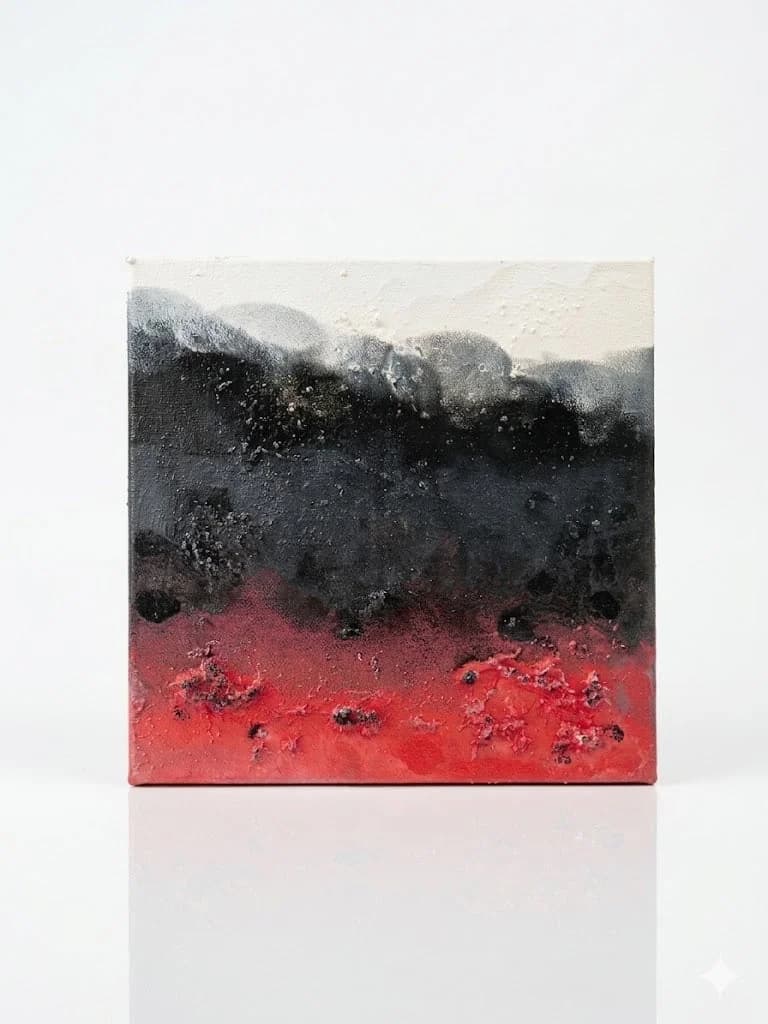 Midnight Disco — acrylic on canvas, oil — 20 × 20 cm, original artwork by Victoria Genova