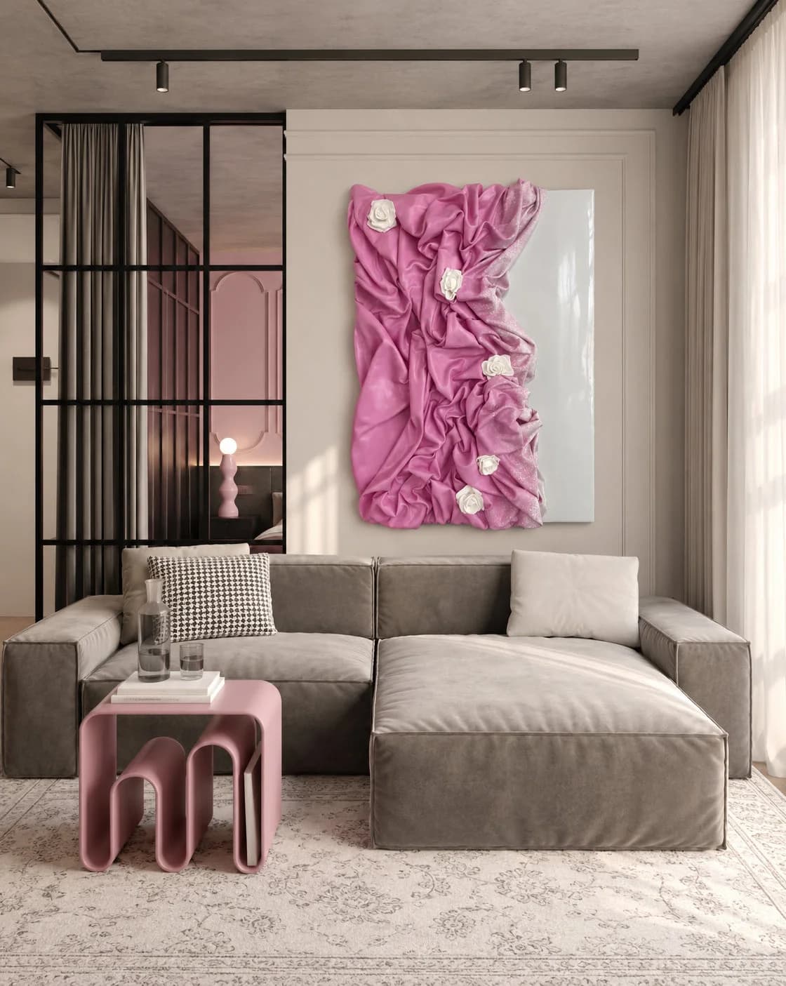 Rose Elegance — acrylic on canvas, epoxy — 50 × 70 cm, view 5