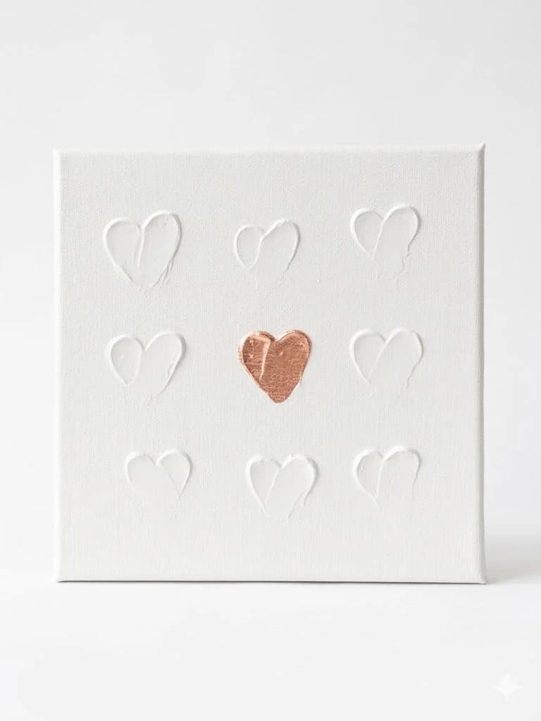 The Heart that Remained — acrylic on canvas — 20 × 20 cm, original artwork by Victoria Genova