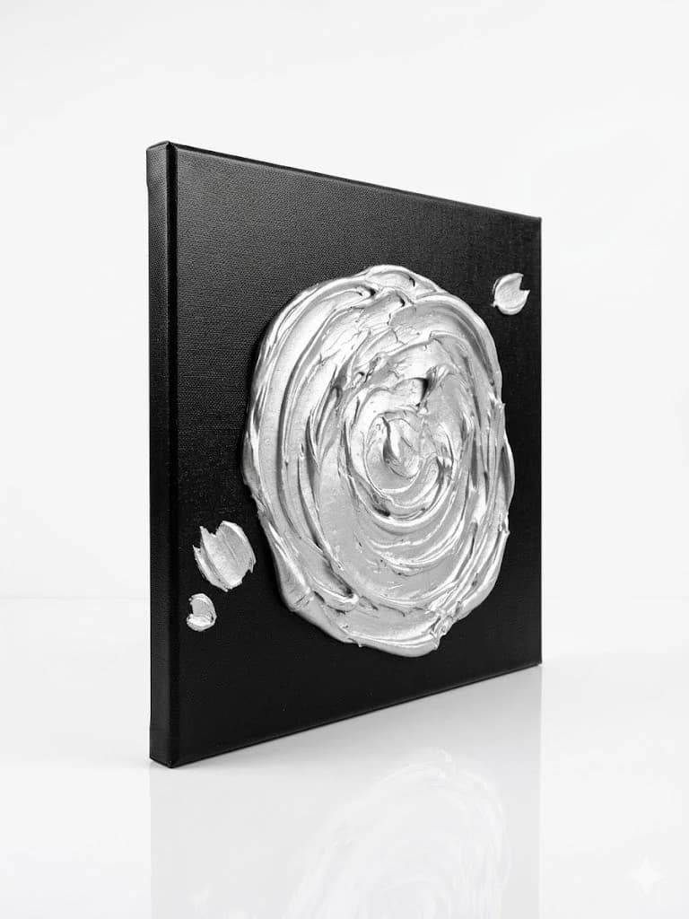 Silver Rose — acrylic on canvas — 30 × 30 cm, view 3