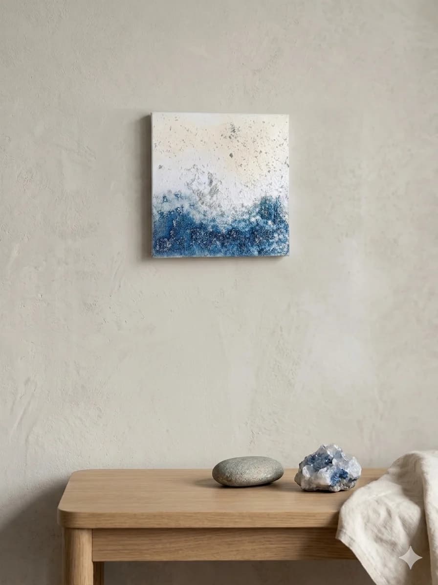 The Silver Tide — acrylic on canvas — 20 × 20 cm, view 5