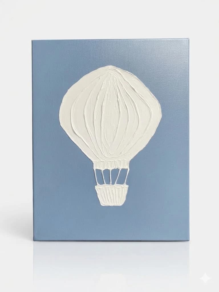 The Balloon of Dreams — acrylic on canvas — 30 × 40 cm, original artwork by Victoria Genova