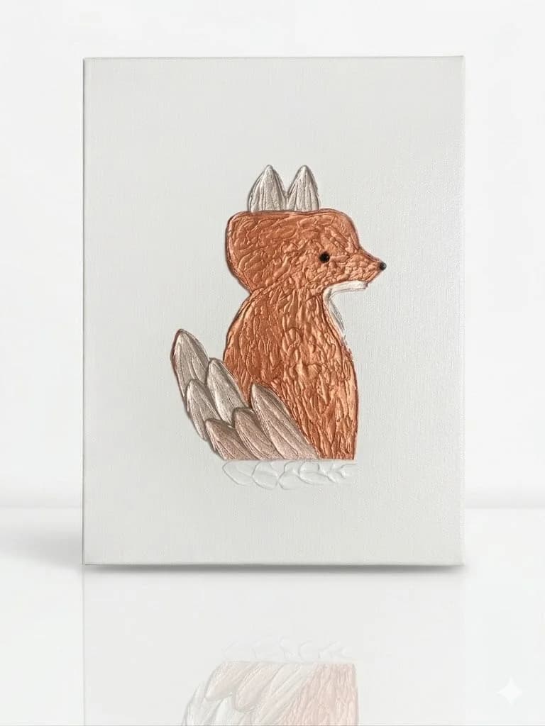 The Clever Fox — acrylic on canvas — 30 × 40 cm, original artwork by Victoria Genova