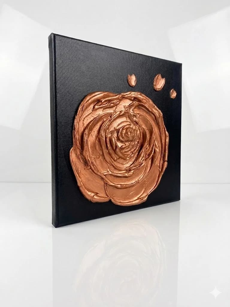 The Copper Rose — acrylic on canvas — 30 × 30 cm, view 2