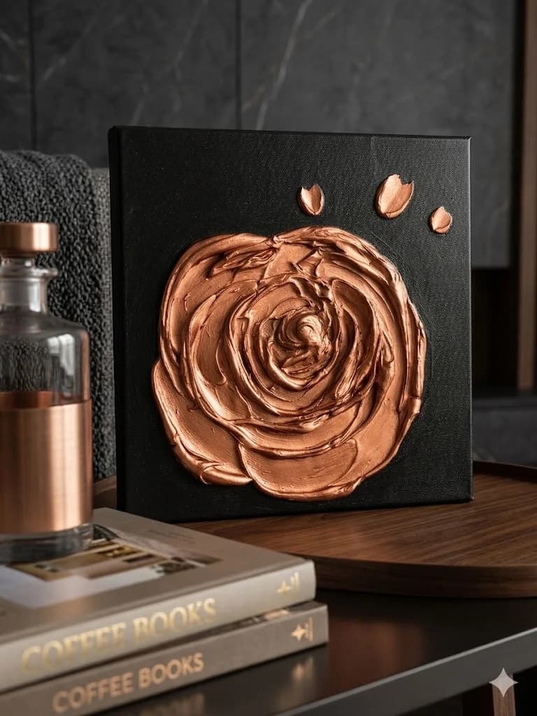 The Copper Rose — acrylic on canvas — 30 × 30 cm, view 4