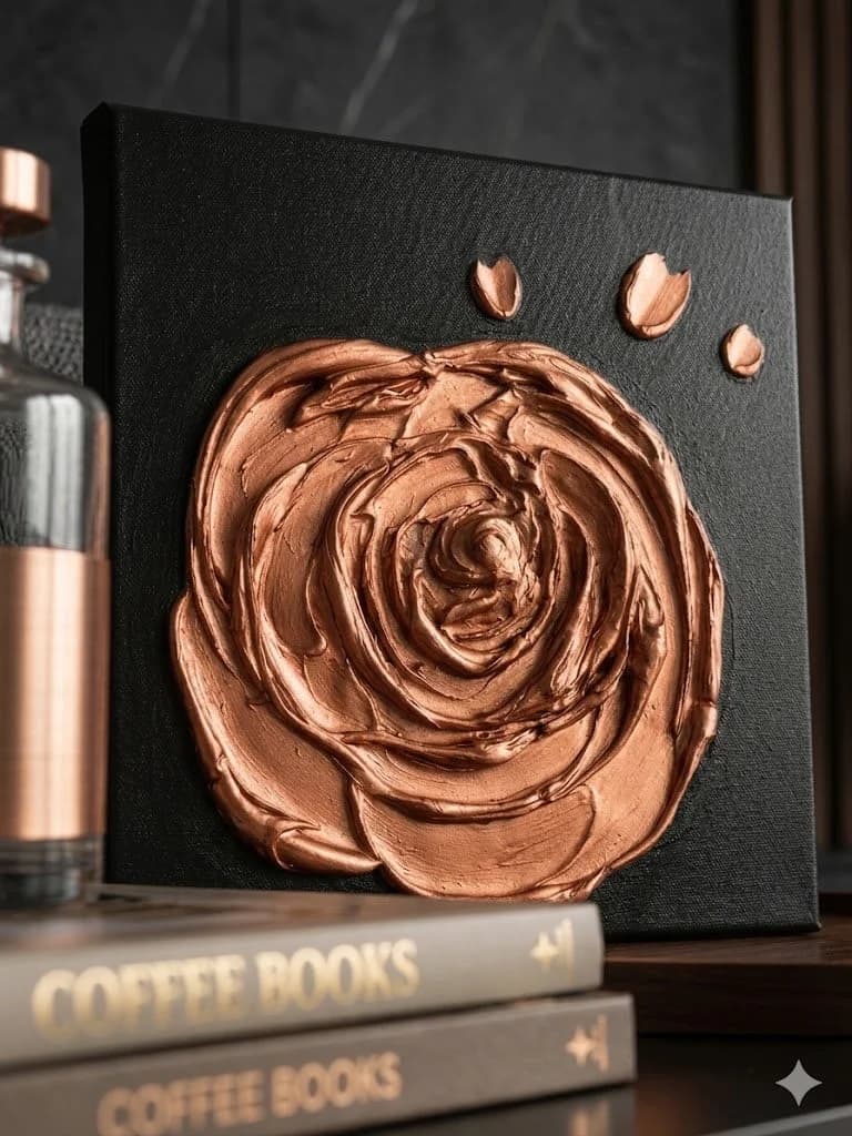 The Copper Rose — acrylic on canvas — 30 × 30 cm, view 5