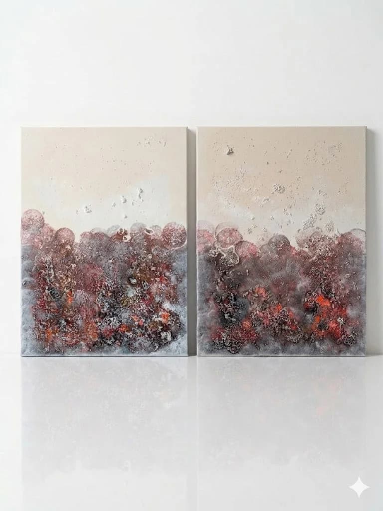 The Frozen Kingdom — acrylic on canvas, crystal — 30 × 40 cm, original artwork by Victoria Genova