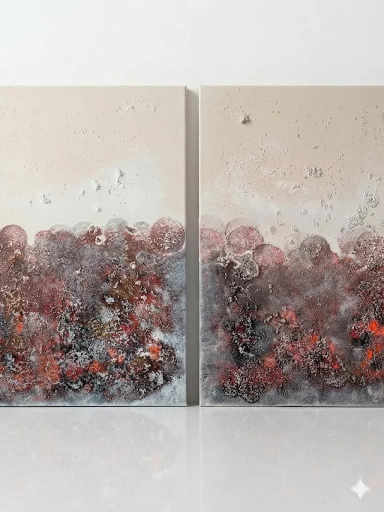 The Frozen Kingdom — acrylic on canvas, crystal — 30 × 40 cm, view 2