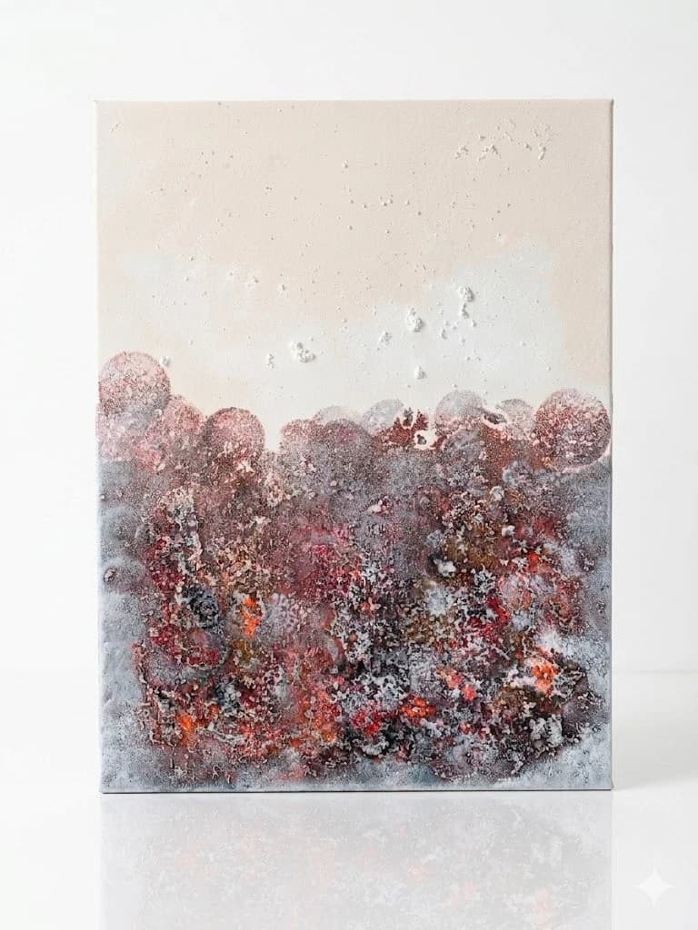 The Frozen Kingdom — acrylic on canvas, crystal — 30 × 40 cm, view 3