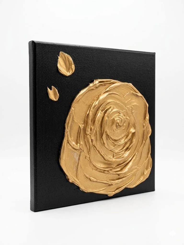 The Golden Rose — acrylic on canvas — 30 × 30 cm, view 2