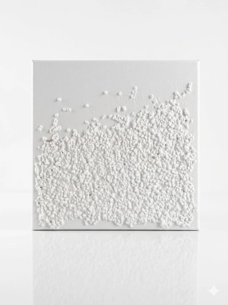 The White Candies — acrylic on canvas — 20 × 20 cm, original artwork by Victoria Genova