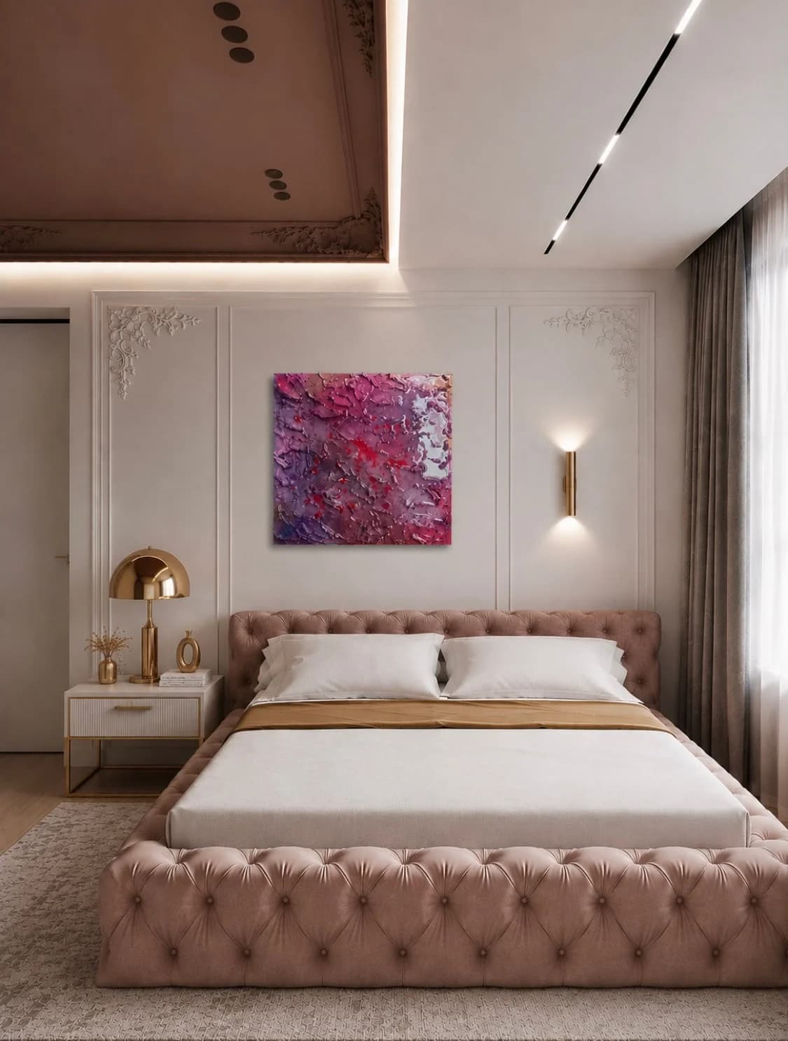 Velvet Bloom — acrylic on canvas, epoxy — 30 × 30 cm, view 3