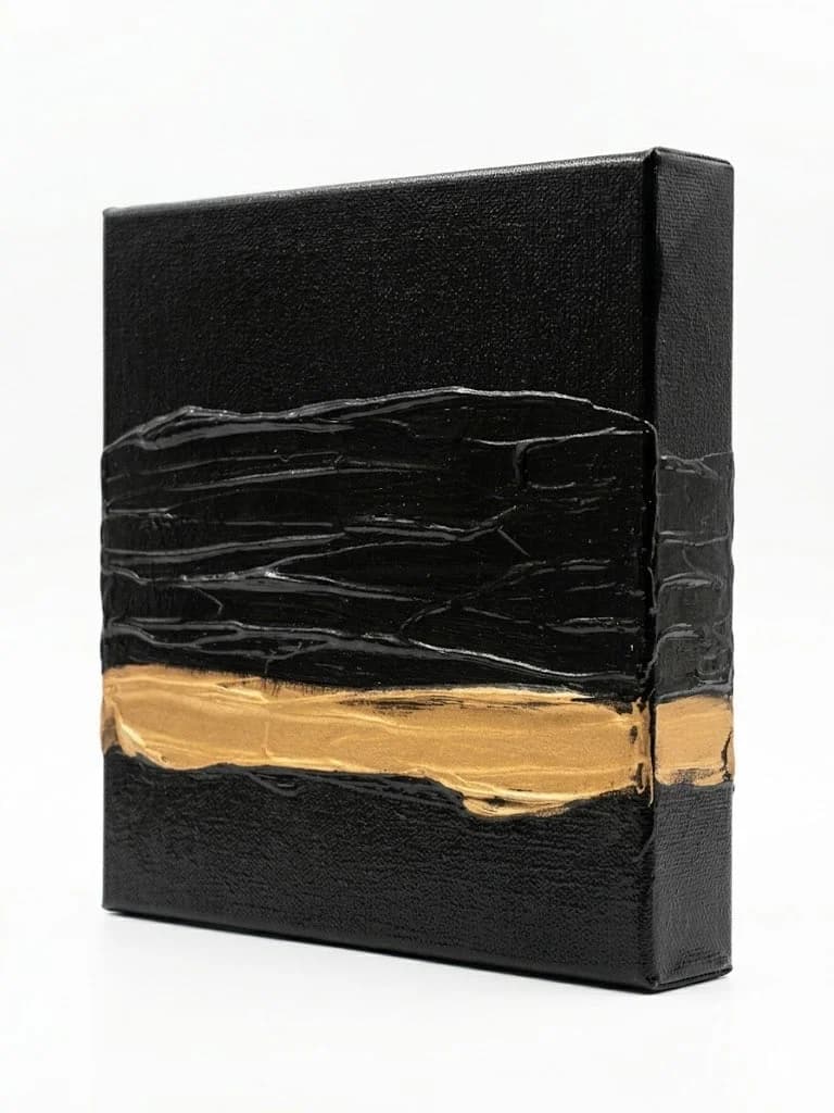 Golden Impulse — acrylic on canvas — 20 × 20 cm, view 2